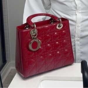 Red patent Leather Lady Dior